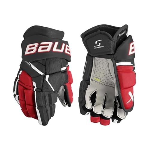 Bauer Supreme MACH Handschuhe Senior, Größe:15 Zoll, Farbe:schwarz/rot von Bauer