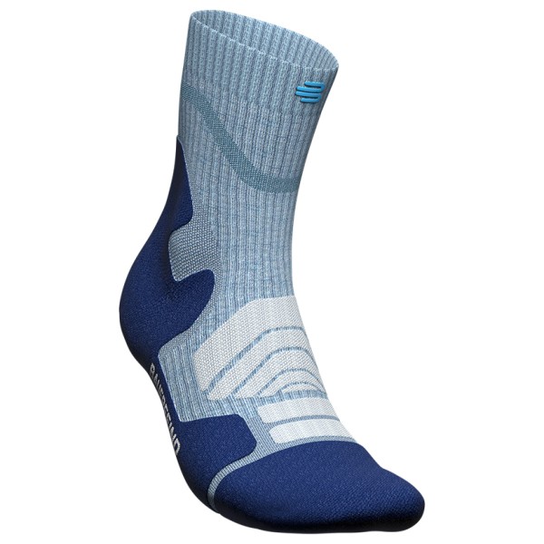 Bauerfeind Sports - Women's Outdoor Merino Mid Cut Socks - Wandersocken Gr 43-46 grau/blau von Bauerfeind Sports