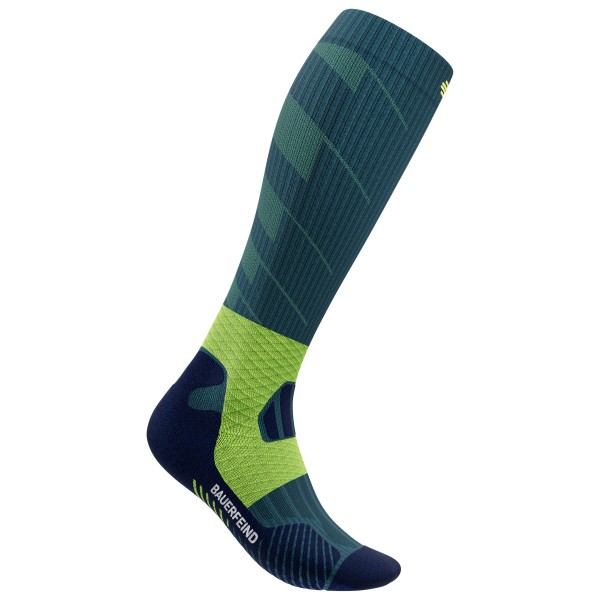 Bauerfeind Sports - Women's Trail Run Compression Socks - Laufsocken Gr 43-46 - L: 41-46 cm blau von Bauerfeind Sports