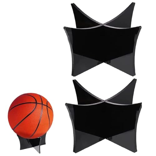 Ball Halterung,Universal Ball Holder Rack,Ballständer Basketball,Schwarz Ballständer Fussball,Ballständer Football Standfester für Fussball,Volleyball,Bowling,Basketball und Handball (2 Stück) von Bavooty