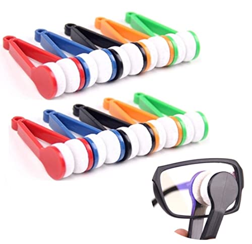10x Brillenreiniger in Zangenform | Brillenputzer Set [auch als Schlüsselänhänger tragbar] | Lesebrille, Sonnenbrille Reinigung | Reinigungsblöcke aus Microfaser | Brillenputztuch | Handyreiniger von Bayli