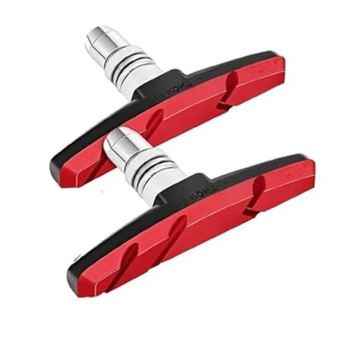 2 Stück Fahrrad Bremsen Set für Shimano | 1 Paar Bremsschuhe ROT für das Fahrrad | V-Bremse 70mm V-Brake symmetrisch | Bremsbeläge | Bremsgummis | Bremsschuhsatz | V-Bremsklötze | MTB Bremsbacken von Bayli