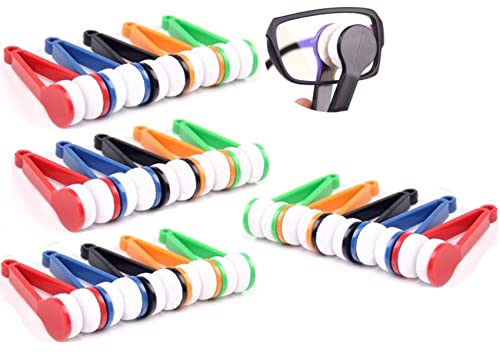 20er Set Brillenreiniger in Zangenform | Brillenputzer Set [auch als Schlüsselänhänger tragbar] - Lesebrille, Sonnenbrille Reinigung | Reinigungsblöcke aus Microfaser | Brillenputztuch | Handyreiniger von Bayli