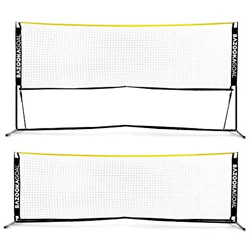 BazookaGoal Tennisnetz 300x100cm Komplettset - verstell- und zusammenklappbar - Volleyballnetz für Kinder und Erwachsene - ausziehbar-und faltbar -Tennis - Volleyball - Badminton Netz - Hohe Qualität von BazookaGoal
