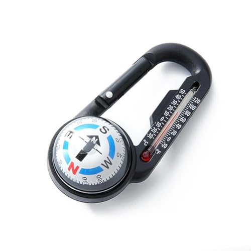 Kleiner Schlüsselanhänger-Kompasse, multifunktionaler Kompass-Karabiner, Mini-Kompass-Thermometer, Hikin-Schlüsselanhänger, von Bduttlefish
