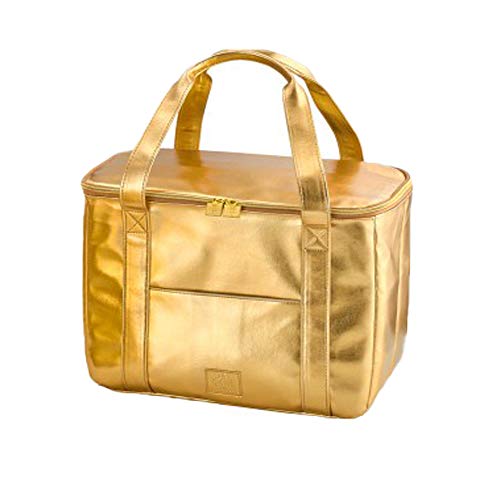 Große Kühltasche in Gold 42 x 20 x 30 cm - Einkaufstasche die kühlt und Chick aussieht mit ergonomischen Griffen von Be Cool