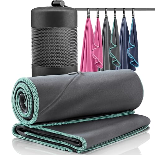 Mikrofaser Handtuch 2er Set: Schnelltrocknend, Kompakt, Leicht | Microfiber Towel groß klein: Camping Fitness Sport Badetuch Sporthandtuch Reisehandtuch Mikrofaserhandtuch Fitnesshandtuch von BeMaxx