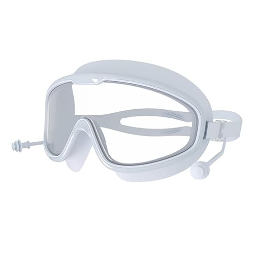 BeNtLi Schwimmbrille Mit Großem Rahmen Für Erwachsene Und Kinder, Antibeschlag-Silikonbrille Mit Ohrstöpseln, Hochauflösende Taucherbrille (ErwachsenerA) von BeNtLi