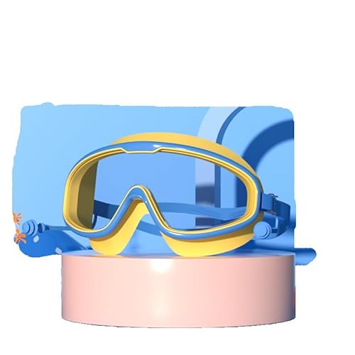 BeNtLi Schwimmbrille Mit Großem Rahmen Für Erwachsene Und Kinder, Antibeschlag-Silikonbrille Mit Ohrstöpseln, Hochauflösende Taucherbrille (KindA) von BeNtLi