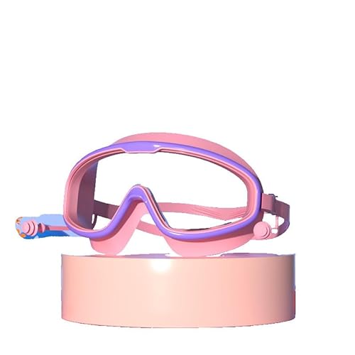 BeNtLi Schwimmbrille Mit Großem Rahmen Für Erwachsene Und Kinder, Antibeschlag-Silikonbrille Mit Ohrstöpseln, Hochauflösende Taucherbrille (KindB) von BeNtLi