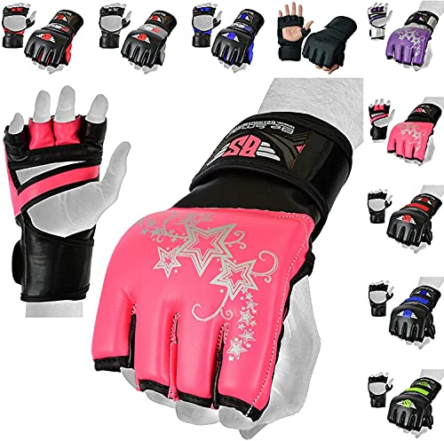BeSmart MMA-/UFC-Damen-Grappling-Handschuhe für Boxsack, Kick-Box, Muay Thai, rosa, Damen Herren Kinder, rose, M von BeSmart