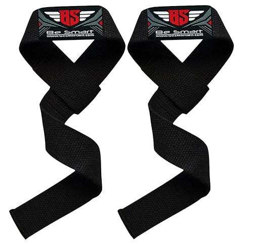 Power Hand Bar Straps Weight Lifting Straps Cotton Webbing Wrist Wraps Strengthen Training Workout Exercise Fitness Straps (Black) von Be Smart