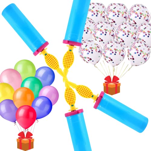 Bea's Party Luftballons manuell bidirektional manuelle Luftpumpe für Latex-Ballons und Aluminiumballons inklusive 20 Luftballons Konfetti und Latex zur Dekoration von Partys von Bea's Party