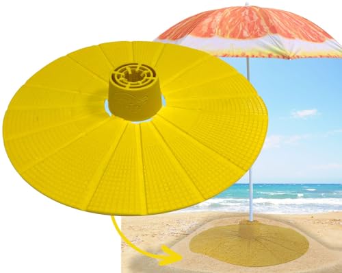 Beach Grip Verankerung für Strandschirm, revolutionärer Sand – Ultra winddicht mit hoher Intensität (160 km/h) – besser als ein Sonnenschirmständer (gelb) von Beach Grip