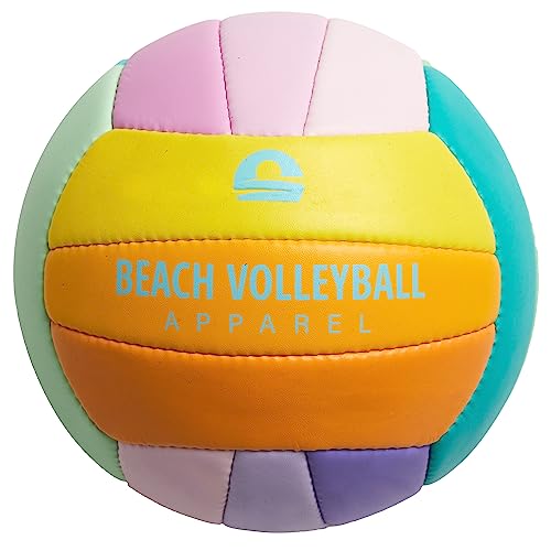 Beach Volleyball Apparel Offizieller Beachvolleyball mit weicher Oberfläche, handgenäht, robust und wasserdicht, Volleyball Ball perfekt für Outdoor Sandsport Strandsport (Rainbow) von Beach Volleyball Apparel
