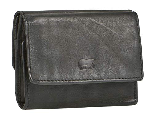 Bear Design Portemonnaie Geldbörse Leder Minibörse 10x7,5cm schwarz von Bear Design