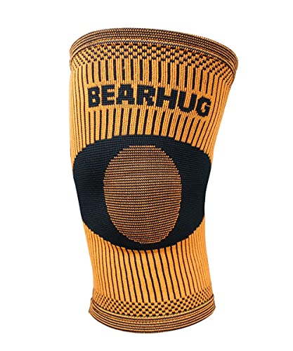 Bearhug Sport Kniebandage | Elastische Knieschutzbandage mit Bambus Anthrazit | Professionelle Kniebandage für Sport, Fitness, Alltags von Bearhug