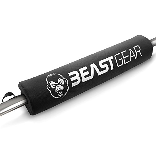 Langhantel-Nackenpolster von Beast Gear - Hochleistungspolster mit sicherem Schloss. Für Schulter-, Nacken-, Rücken- und Hüftschutz bei Kniebeugen und Hüftstößen. Für olympische und Standardhanteln. von Beast Gear