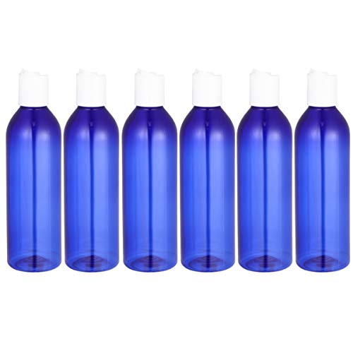 Beaupretty 6Pcs 250Ml Quetschflaschen Plastikflaschen Pressendeckel Reiseflaschen Tragbare Leere Lotion Kosmetikflaschen (Blaue Flasche Und Weißer Deckel) von Beaupretty