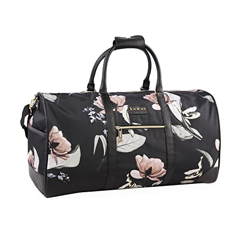 BEBE Whitney Weekend Reisetasche für Damen, Black floral, Whitney Damen Duffel Bag von bebe
