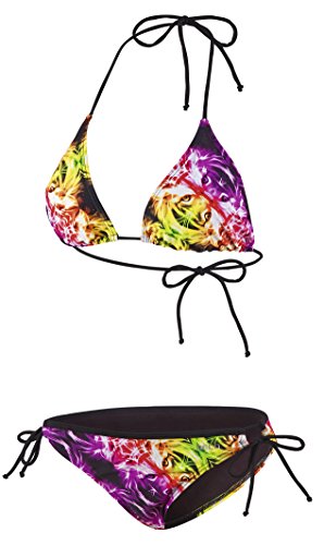 BECO Damen C-Cup Magical Mystery Trip Triangel-Bikini, schwarz/Bunt, 42 von Beco