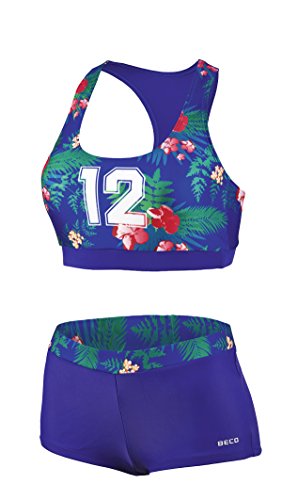 BECO Damen Cheerleader B-Cup Hawaii Look Bikini, blau, 42 von Beco