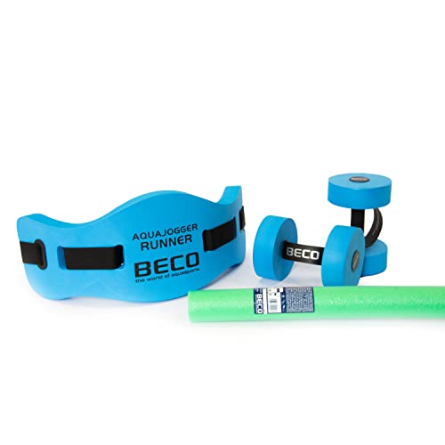 beco Aquafitness 4teiliges Set Aquahantel Schwimmgürtel Poolnudel Schwimmhilfe, blau; farblich sortiert von Beco Baby Carrier