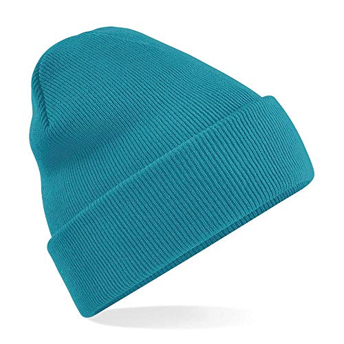 Beechfield Unisex B045.Air Beanie-Mütze mit Umschlag, schwarz, Einheitsgröße von Beechfield