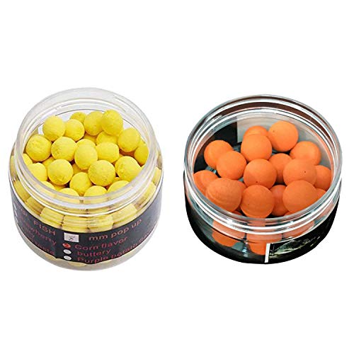 2 Box Smell Karpfenköder, schwimmend, wasserlöslich, 12 mm, Orange-Mandarine und gelber Mais von Beelooom