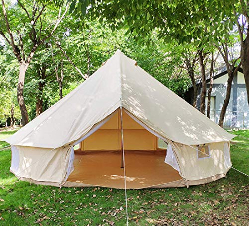 Baumwoll-Canvas-Glockenzelt im Freien wasserdichtes 4 Jahreszeiten Glamping-Jurtenzelt mit Ofenloch für Familien-Camping, Wanderparty (4M=13.1FT) von Been Younger