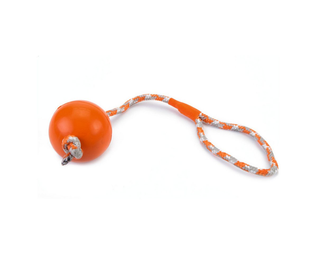Beeztees Outdoor-Spielzeug Hundespielzeug Ball mit Kordel massiv orange von Beeztees