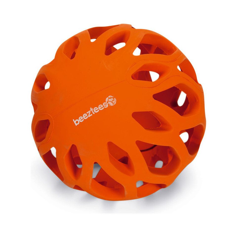Beeztees Spielknochen Hundespielzeug Ball Koko orange, Durchmesser: 11 cm von Beeztees