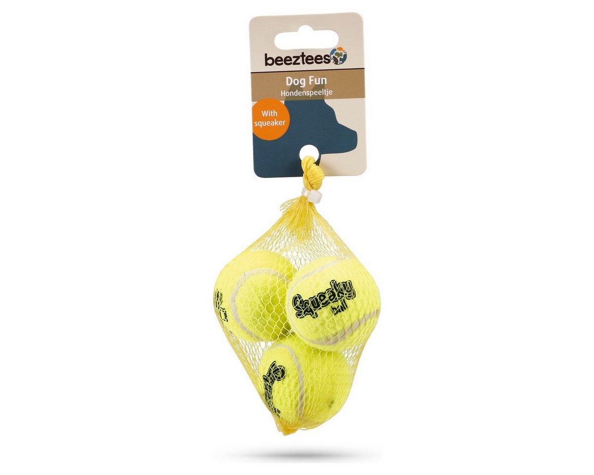 Beeztees Tierball Hundespielzeug Tennisball mit Squeaker - 3 Stück von Beeztees