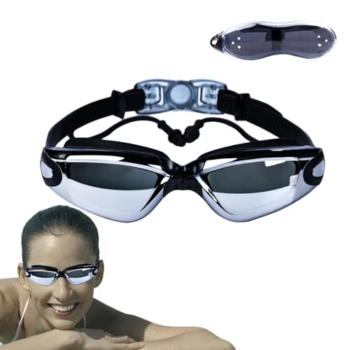 Befeixue Schwimmbrillen, Schwimmbrillen - Wasserdichte HD-Galvanikbrille mit großem Rahmen für Erwachsene,Schwimmbrille für Erwachsene, Schwimmbrille für Männer, Frauen, Jugendliche von Befeixue