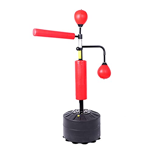Boxsack mit 360°-Reflexstange, freistehend, verstellbares Boxset mit Saugnapf, Kinder, Erwachsene, Speedball (Red2) von Begonial