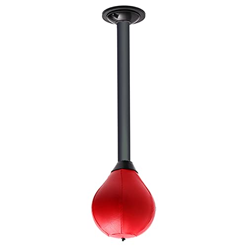 Boxsack zum Aufhängen mit Saugnapf Tür Top Training Boxing Speed Ball Set Reflex Aufblasbarer Ball (rot) von Begonial
