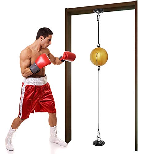 Double-End Doorway Aufblasbare Punching Ball Speed mit Hardware Training Boxing Speed Balls für Erwachsene/Männer/Frauen/Kinder/Anfänger (Gelb) von Begonial