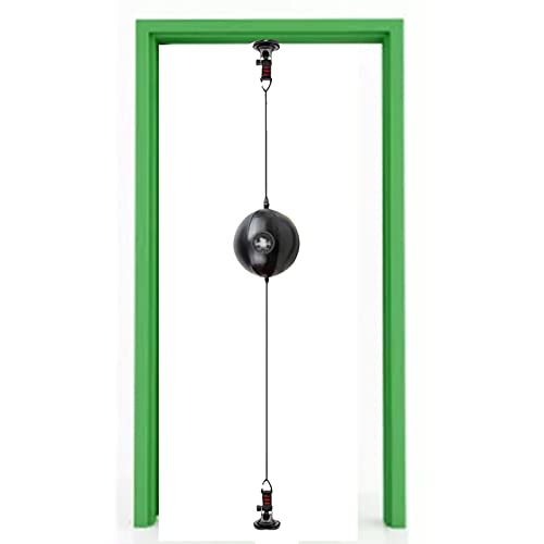 Saugnapf montierter Doppelend-Punschball für Türöffnung, Wandbehang, Flexibler, Leichter Boxreflexball (schwarz) von Begonial