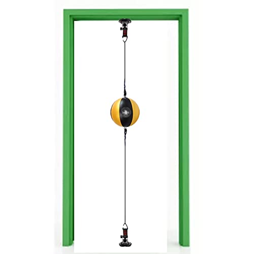 Saugnapf montierter Doppelend-Punschball zum Aufhängen an der Tür, Flexibler, Leichter Box-Reflexball (Gelb + Schwarz) von Begonial