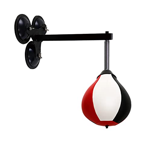 Wandmontiertes Leder Boxing Speed Ball Rack Boxsack mit Feder und Ständer Trainingsgerät Dekompressionskampf Speed Ball (rot) von Begonial