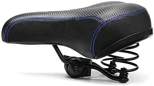Fahrradsattel Komfortsattel mit Doppelfederung und Memory-Schaum, atmungsaktiv, weich (Blau) von Beihaoer