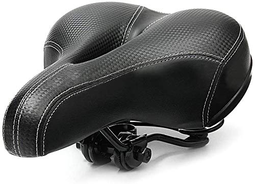 Fahrradsattel Komfortsattel mit Doppelfederung und Memory-Schaum, atmungsaktiv, weich (Schwarz) von Beihaoer