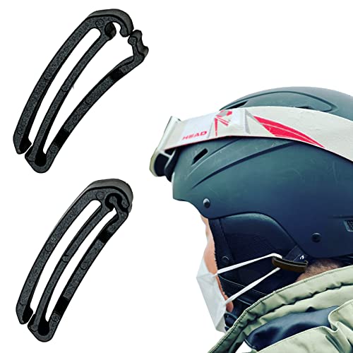 Helm Clips Maskenhalter für Skihelme und Snowboardhelme, Niemals abfallen, Abschließbare Ausführung, 1 Paar, Passt zu 99% Skihelm von BelTech