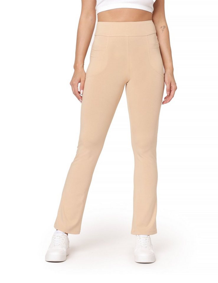 Bellivalini Leggings Damen Yogahose mit ausgestelltem Bein und Taschen BLV50-282 (1-tlg) mit Hoher Taille von Bellivalini