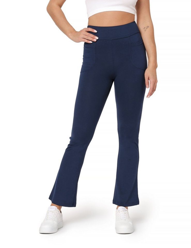 Bellivalini Leggings Damen Yogahose mit ausgestelltem Bein und Taschen BLV50-282 (1-tlg) mit Hoher Taille von Bellivalini