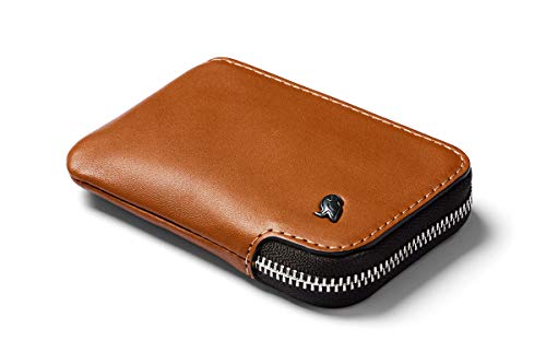 Bellroy Leather Card Pocket Wallet, schlanke Geldbörse mit Reißverschluss (Max. 15 Karten, Fach für Geldscheine und Münzen) - Caramel von Bellroy