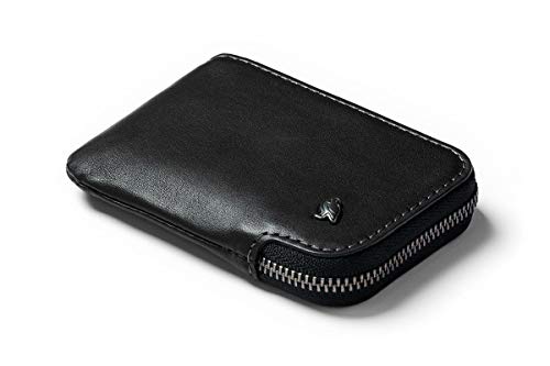 Bellroy Leather Card Pocket Wallet, Schlanke Brieftasche mit Reißverschluss (Max. 15 Karten, Fach für Scheine und Münzen) - Black von Bellroy