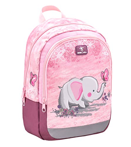 Belmil Kinderrucksack Mädchen für 3-6 Jährige - Super Leichte 260 g/Kindergarten/Krippenrucksack Kindergartentasche Kindertasche/Elefant/Pink Rosa(305-4 Pink Elephant) von Belmil