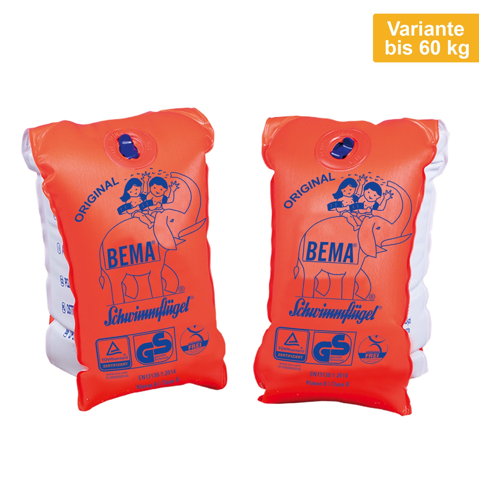 BEMA® Kinder Schwimmflügel - Doppelkammer Schwimmärmel Kleinkind Baby Lern Hilfe-Höchstgewicht: 60 kg von Bema