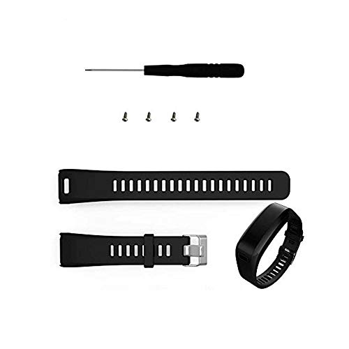 Bemodst® Silikon Ersatz-Armband für Garmin Vivosmart HR Smartwatch, inklusive Werkzeug zum Wechseln des Armbands, Schwarz von Bemodst